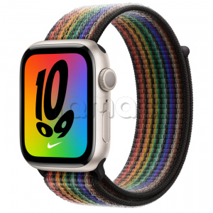 Купить Apple Watch Series 8 // 45мм GPS // Корпус из алюминия цвета "сияющая звезда", спортивный браслет Nike цвета Pride Edition