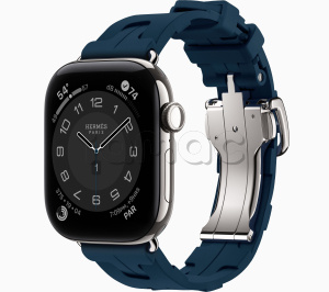 Купить Apple Watch Hermès Series 12 // 42мм GPS+Cellular // Корпус из титана серебристого цвета, ремешок Kilim Single Tour цвета Bleu De Malte