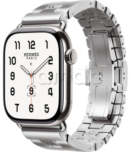 Купить Apple Watch Series 10 Hermès // 46мм GPS+Cellular // Корпус из титана серебристого цвета, стальной ремешок Grand H