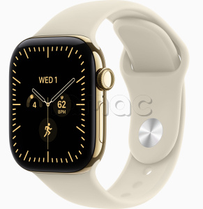 Купить Apple Watch Series 12 // 46мм GPS+Cellular // Корпус из титана золотого цвета, спортивный ремешок песочного цвета