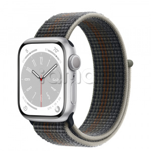 Купить Apple Watch Series 8 // 41мм GPS // Корпус из алюминия серебристого цвета, спортивный браслет цвета "темная ночь"