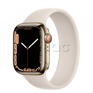 Купить Apple Watch Series 7 // 41мм GPS + Cellular // Корпус из нержавеющей стали золотого цвета, монобраслет цвета «сияющая звезда»