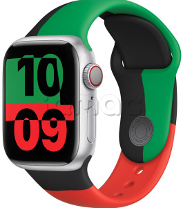 Купить Apple Watch Series 9 // 45мм GPS+Cellular // Корпус из алюминия серебристого цвета, спортивный ремешок цвета Black Unity