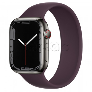 Купить Apple Watch Series 7 // 45мм GPS + Cellular // Корпус из нержавеющей стали графитового цвета, монобраслет цвета «тёмная вишня»