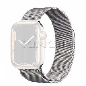41мм Миланский сетчатый браслет серебристого цвета для Apple Watch