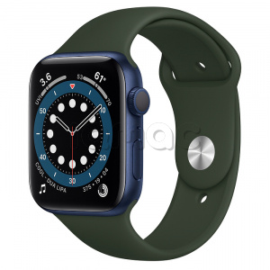 Купить Apple Watch Series 6 // 44мм GPS // Корпус из алюминия синего цвета, спортивный ремешок цвета «Кипрский зелёный»