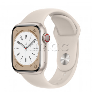 Купить Apple Watch Series 8 // 41мм GPS + Cellular // Корпус из алюминия цвета "сияющая звезда", спортивный ремешок цвета "сияющая звезда"