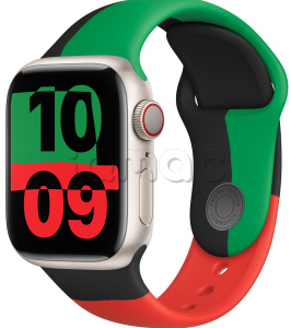 Купить Apple Watch Series 9 // 45мм GPS+Cellular // Корпус из алюминия цвета "сияющая звезда", спортивный ремешок цвета Black Unity