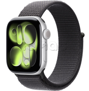 Купить Apple Watch Series 11 // 46мм GPS // Корпус из алюминия серебристого цвета, спортивный браслет темно-серого цвета