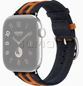 46мм Ремешок Hermès Rocabar Club цвета Bleu Nuit/Orange для Apple Watch