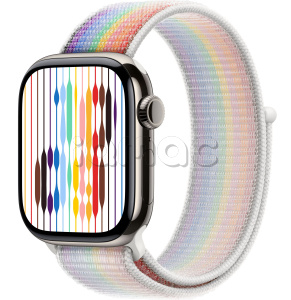 Купить Apple Watch Series 11 // 46мм GPS+Cellular // Корпус из титана натурального цвета, спортивный браслет цвета Pride Edition