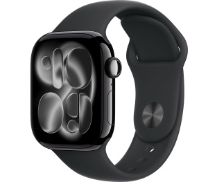 Apple Watch Series 11 // 42мм GPS // Черный глянцевый корпус из алюминия, спортивный ремешок черного цвета