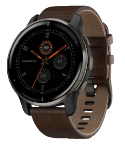 Купить Умные часы Garmin Venu 2 Plus (43mm), серый корпус, коричневый кожаный ремешок