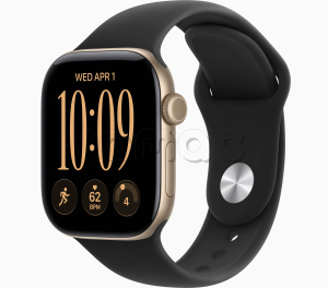 Купить Apple Watch Series 12 // 42мм GPS // Корпус из алюминия золотого цвета, спортивный ремешок черного цвета