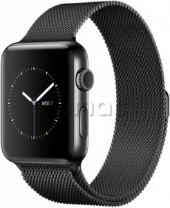 Купить Apple Watch Series 2 42мм Корпус из нержавеющей стали цвета «чёрный космос», миланский сетчатый браслет цвета «чёрный космос» (MNQ12)