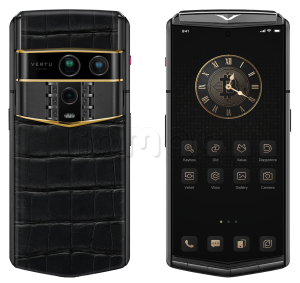 Телефон Vertu Agent Q, Alligator Gold Accent Collector’s Edition (Gold III/Черный с золотом)