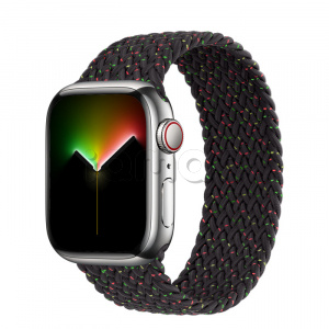 Купить Apple Watch Series 7 // 41мм GPS + Cellular // Корпус из нержавеющей стали серебристого цвета, плетёный монобраслет цвета «Black Unity»