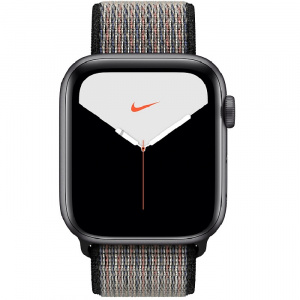 Купить Apple Watch Series 5 // 44мм GPS + Cellular // Корпус из алюминия цвета «серый космос», спортивный браслет Nike цвета «синяя пастель/раскалённая лава»