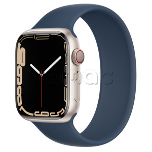 Купить Apple Watch Series 7 // 45мм GPS + Cellular // Корпус из алюминия цвета «сияющая звезда», монобраслет цвета «синий омут»