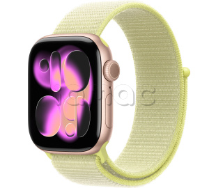 Купить Apple Watch Series 11 // 42мм GPS // Корпус из алюминия цвета "розовое золото", спортивный браслет цвета "неоновый желтый"