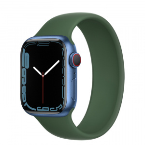 Apple Watch Series 7 // 41мм GPS + Cellular // Корпус из алюминия синего цвета, монобраслет цвета «зелёный клевер»