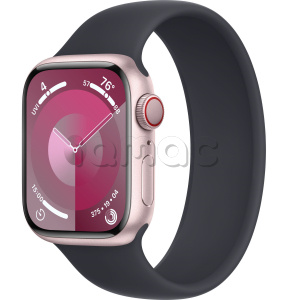 Купить Apple Watch Series 9 // 41мм GPS+Cellular // Корпус из алюминия розового цвета, монобраслет цвета "темная ночь"