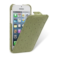 Чехол Melkco для iPhone 5C Leather Case Jacka Type Ostrich Print pattern - Olive Green