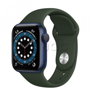 Купить Apple Watch Series 6 // 40мм GPS // Корпус из алюминия синего цвета, спортивный ремешок цвета «Кипрский зелёный»