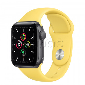 Купить Apple Watch SE // 40мм GPS // Корпус из алюминия цвета «серый космос», спортивный ремешок имбирного цвета (2020)