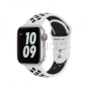 40мм Спортивный ремешок Nike цвета «Чистая платина/чёрный» для Apple Watch