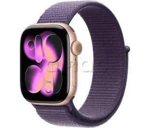 Купить Apple Watch Series 11 // 42мм GPS // Корпус из алюминия цвета "розовое золото", спортивный браслет цвета "фиолетовый туман"