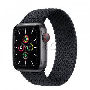 Купить Apple Watch SE // 40мм GPS + Cellular // Корпус из алюминия цвета «серый космос», плетёный монобраслет угольного цвета (2020)