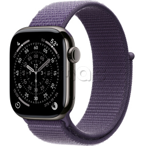 Купить Apple Watch Series 11 // 46мм GPS+Cellular // Корпус из титана сланцевого цвета, спортивный браслет цвета "фиолетовый туман"