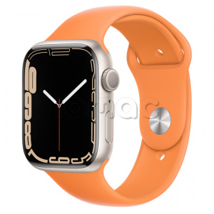 Купить Apple Watch Series 7 // 45мм GPS // Корпус из алюминия цвета «сияющая звезда», спортивный ремешок цвета «весенняя мимоза»