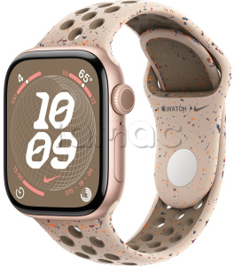 Купить Apple Watch Series 10 // 46мм GPS (Custom) Корпус из алюминия цвета "розовое золото", спортивный ремешок Nike цвета "Пустынный камень"