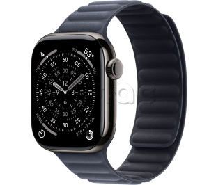 Купить Apple Watch Series 11 // 42мм GPS+Cellular // Корпус из титана сланцевого цвета, браслет цвета "морской синий", с магнитной застежкой