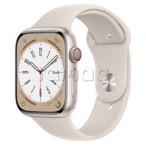Купить Apple Watch Series 8 // 45мм GPS + Cellular // Корпус из алюминия цвета "сияющая звезда", спортивный ремешок цвета "сияющая звезда"