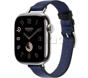 Купить Apple Watch Series 11 // 42мм GPS+Cellular // Корпус из титана серебристого цвета, ремешок Twill Jump Attelage Single Tour цвета Navy/Noir