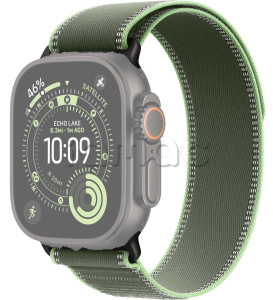 49мм Ремешок Trail Loop зеленого цвета, отделка из черного титана, для Apple Watch Ultra