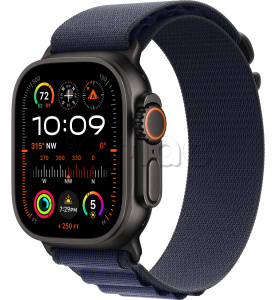 Купить Apple Watch Ultra 2 (2024) // 49мм GPS + Cellular // Корпус из черного титана, ремешок Alpine Loop цвета "морской синий", М