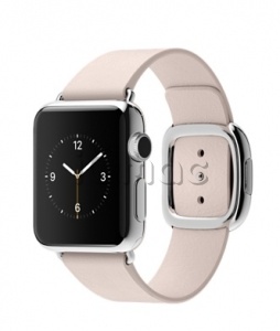 Apple Watch 38 мм, нержавеющая сталь, бледно-розовый ремешок с современной пряжкой