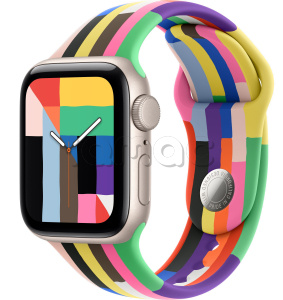 Купить Apple Watch SE 3 // 44мм GPS // Корпус из алюминия цвета "сияющая звезда", спортивный ремешок цвета Pride Edition (2025)