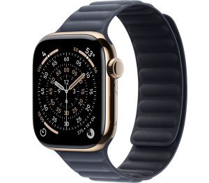 Apple Watch Series 11 // 42мм GPS+Cellular // Корпус из титана золотого цвета, браслет цвета "морской синий", с магнитной застежкой