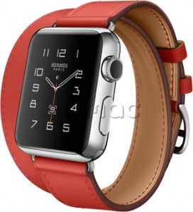 Купить Apple Watch Hermes Double Tour 38 мм из нержавеющей стали, кожаный ремешок цвета Capucine