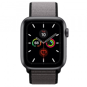 Купить Apple Watch Series 5 // 44мм GPS + Cellular // Корпус из алюминия цвета «серый космос», спортивный браслет цвета «тёмный графит»
