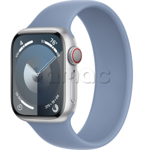 Купить Apple Watch Series 9 // 41мм GPS+Cellular // Корпус из алюминия серебристого цвета, монобраслет цвета "синяя зима"