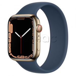 Купить Apple Watch Series 7 // 45мм GPS + Cellular // Корпус из нержавеющей стали золотого цвета, монобраслет цвета «синий омут»