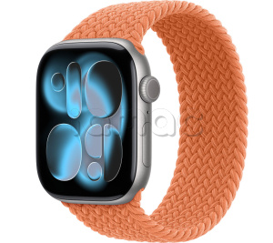 Купить Apple Watch Series 11 // 42мм GPS // Корпус из алюминия цвета "серый космос", плетеный монобраслет цвета "куркума"