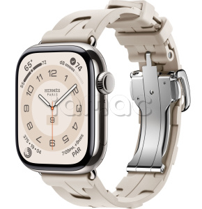 Купить Apple Watch Series 10 Hermès // 42мм GPS+Cellular // Корпус из титана серебристого цвета, ремешок Kilim Single Tour цвета Béton