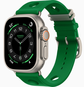 Apple Watch Hermès Ultra 4 (2026) // 49мм GPS+Cellular // Корпус из титана, браслет Scub’H Diving цвета Vert Vertigo